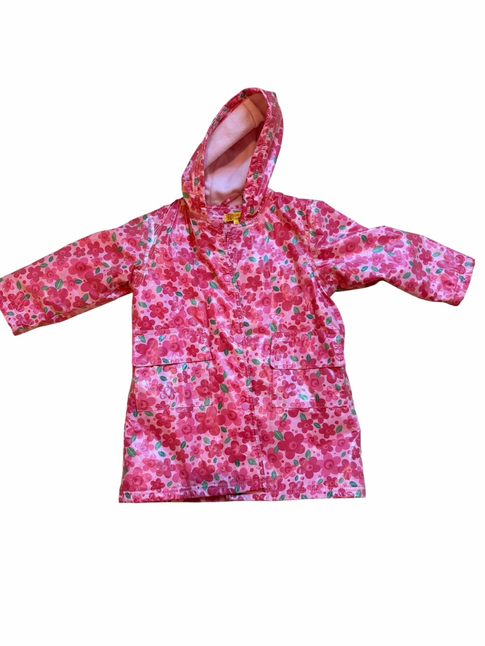 Pluie Pluie Girls Pink Floral Hooded Raincoat